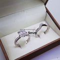 Elegant White Gold Color Six Prong Cubic Zirconia Couple Ring Set For Engagement Jewelry view 2