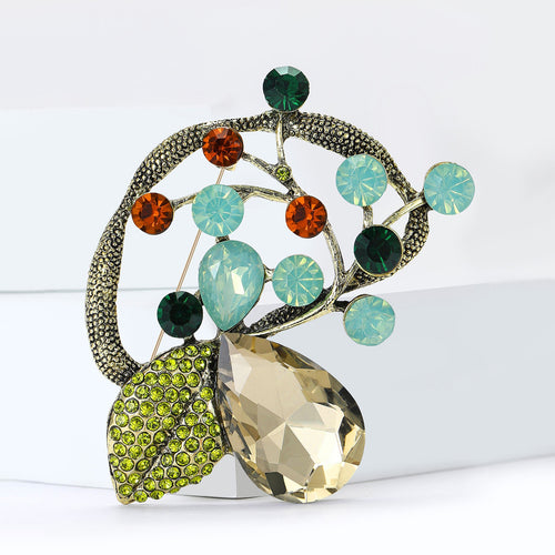 Alloy Crystal Rhinestone Vintage Brooch For Fashion Apparel Decoration