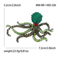 Alloy Rhinestone Octopus Brooch Pin For Ocean Animal Apparel Decor view 6