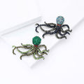 Alloy Rhinestone Octopus Brooch Pin For Ocean Animal Apparel Decor view 2