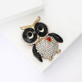 Alloy Rhinestone Owl Brooch Pin For Women Clothing Decoration view 3