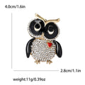 Alloy Rhinestone Owl Brooch Pin For Women Clothing Decoration view 4