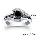 Fashion OL Women's Ring With Black Zircon Inlay Holiday Gift Jewelry Accessory view 5