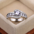 Fashion OL Women's Ring With Black Zircon Inlay Holiday Gift Jewelry Accessory view 4