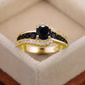 Fashion OL Women's Ring With Black Zircon Inlay Holiday Gift Jewelry Accessory view 6