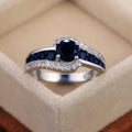 Fashion OL Women's Ring With Black Zircon Inlay Holiday Gift Jewelry Accessory view 3