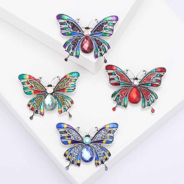 Alloy Enamel Butterfly Brooch Pin For Scarves Coats And Cardigans