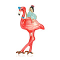 Alloy Enamel Flamingo Girl Brooch Pin For Fashion Animal Accessories view 1