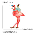 Alloy Enamel Flamingo Girl Brooch Pin For Fashion Animal Accessories view 5