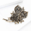 Alloy Rhinestone Hollow Vintage Brooch Pin For Elegant Apparel view 4