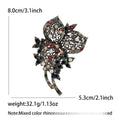 Alloy Rhinestone Hollow Vintage Brooch Pin For Elegant Apparel view 5