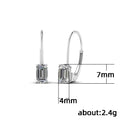 Simple Zircon Inlaid Women's Stud Earrings Copper Platinum Plated Jewelry view 5