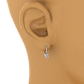 Simple Zircon Inlaid Women's Stud Earrings Copper Platinum Plated Jewelry view 4