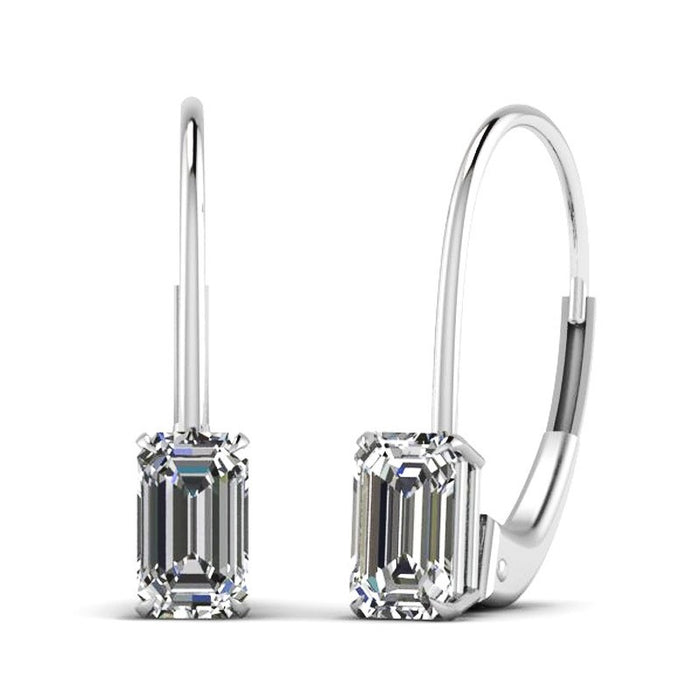 Simple Zircon Inlaid Women's Stud Earrings Copper Platinum Plated Jewelry