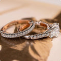 Luxury Zircon Inlaid Three Piece Ring Set For Women, Electroplated Resin Fashion Hand Jewelry view 2