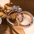 Luxury Zircon Inlaid Three Piece Ring Set For Women, Electroplated Resin Fashion Hand Jewelry view 4