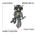 Alloy Abalone Shell Owl Brooch Pin For Versatile Fashion Styling view 5