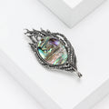 Alloy Abalone Shell Feather Brooch Pin For Women's Fashion Outfits view 3
