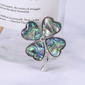 Alloy Natural Shell Four Leaf Clover Brooch For Clothing Accessories view 4