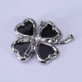 Alloy Natural Shell Four Leaf Clover Brooch For Clothing Accessories view 3