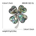 Alloy Natural Shell Four Leaf Clover Brooch For Clothing Accessories view 5