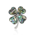 Alloy Natural Shell Four Leaf Clover Brooch For Clothing Accessories view 1