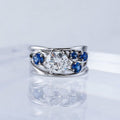 Delicate Women's Hollow Geometric Line Ring With Two Color Zircon Inlay, Versatile Jewelry view 2