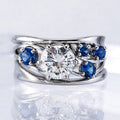 Delicate Women's Hollow Geometric Line Ring With Two Color Zircon Inlay, Versatile Jewelry view 1