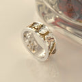 Creative Punk Hollow Two Tone Men's Ring European American Fashion Jewelry view 4