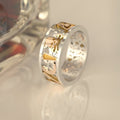 Creative Punk Hollow Two Tone Men's Ring European American Fashion Jewelry view 3