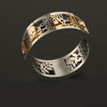 Creative Punk Hollow Two Tone Men's Ring European American Fashion Jewelry view 2