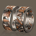 Creative Punk Hollow Two Tone Men's Ring European American Fashion Jewelry view 1