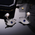 Women's Angel Eye Stud Earrings With Zircon And Faux Pearl, European Luxury Fashion Jewelry view 2