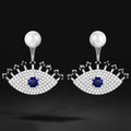Women's Angel Eye Stud Earrings With Zircon And Faux Pearl, European Luxury Fashion Jewelry view 1