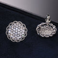 Luxury Full Rhinestone Round Flower Stud Earrings For Women Party Wedding Jewelry Accessories view 3