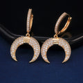 Ethnic Style Lucky Crescent Moon Drop Earrings, Trendy Street Fashion Jewelry view 2