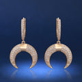 Ethnic Style Lucky Crescent Moon Drop Earrings, Trendy Street Fashion Jewelry view 6