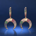Ethnic Style Lucky Crescent Moon Drop Earrings, Trendy Street Fashion Jewelry view 7