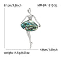 Alloy Abalone Shell Dancing Girl Brooch For Fashion Apparel Accessories view 5