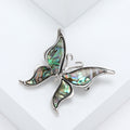 Alloy Abalone Shell Butterfly Brooch With Rhinestones For Coats view 3