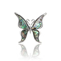 Alloy Abalone Shell Butterfly Brooch With Rhinestones For Coats view 1