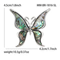 Alloy Abalone Shell Butterfly Brooch With Rhinestones For Coats view 5