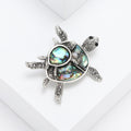 Antique Silver Plated Alloy Turtle Brooch For Animal Lapel Decoration view 3