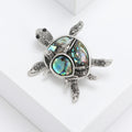 Antique Silver Plated Alloy Turtle Brooch For Animal Lapel Decoration view 2