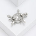 Antique Silver Plated Alloy Turtle Brooch For Animal Lapel Decoration view 4