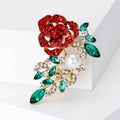 Metal Alloy Crystal Rose Pearl Brooch For Elegant Dress Collars view 2
