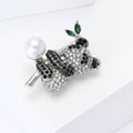 Alloy Rhinestone Panda Brooch For Sweaters Suits And Coats view 2