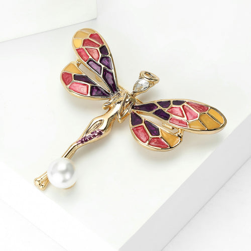 Alloy Enamel Angel Wing Brooch Pin For Simple Garment Decoration