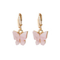 Elegant Colorful Shell Butterfly Acetate Alloy Huggie Hoop Dangle Earrings for Women Earrings view 5