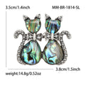 Alloy Abalone Shell Cat Brooch Pin For Animal Apparel Decoration view 5